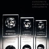 Solid Crystal Globe Block Award Crystal Cube Trophy