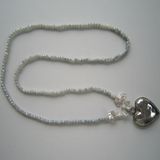 Fashion Necklace Made of Freshwater Pearl and Crystal with Heart Shape Pendant