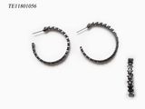 New Arrival Fashion Design Hemitate Plated Crystal Circle Shape Earrings Jewelry