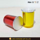 Metal Round Colored Stash Storage Glass Jar