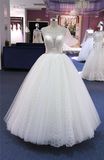 Beading Satin Prom Ballgown Bridal Wedding Dress (Q90371)