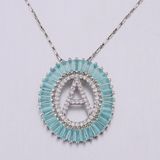 Rhinestone Letras Iniciales Colgantes De crystal Letter Necklace Wholesale