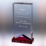 Water Cut Crystal Trophy-Red Base