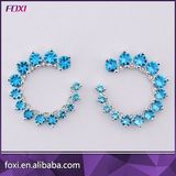 Letter C Shape Stud Earring with Micro Pave Setting