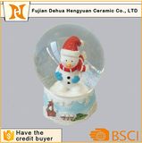 Xmas Decoration Resin Snowman Inside Glass Snow Globe
