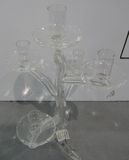 Clear Dendritic Glass Candle Holder with Five Posters