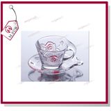 Flower Pattern Gorgeous Glass Cups Mugs Hot Dinnerware
