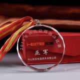 Customized Sport Winner Crystal Medal, Crystal Medallion with Ribbon