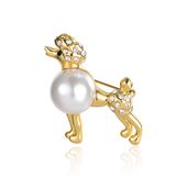 Wholesale High Quality Fashion Cute Animal CZ Rhinestone Pearl Brooch