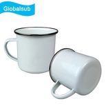 Unique Chinese White Plain Enamel Mug with Digital Image Printing
