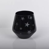Poured Black Glass Candle Vessel