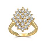 China Customized Yellow Gold Plated Crystal Fashion Engagement Ring