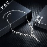 Fashion Simple Design Jewelry Set with Crystal Necklace and Earrings