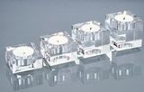Cuboid Clear White Crystal Candle Holder Set (JD-ZT-008)