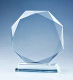 Blank Octagon Glass Crystal Trophy Award