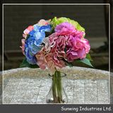 Green Artificial Flower Toothed Middle Branch Hydrangea