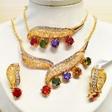 African Jewelry Set Cubic Zircon Material Costume Fancy Jewelry Set