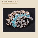 China Wholesale Shiny Pearl Metal Brooch with Rhinestone