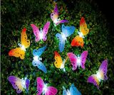 Eco-Friendly and High Quality Gaden Butterfly Lights 10LED Solar Powered Optical Fiber Fairy Outdoor Christmas String Lights