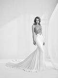 Beading Crystal Satin Mermaid Wedding Bridal Dress