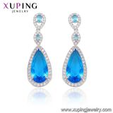 Xuping Luxury Jade Crystal Dangling Jewelry Earring (29910)