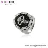 15506 Xuping Neutral New Silver Ring Models for Man and Women, Black Gun Color Ring Design
