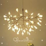 Russian Large Acrylic Fireflies Art LED Lighting Chandelier