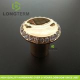 Gold Plate Small Round Crystal Diamond Knob