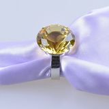 50mm Yellow Crystal Diamond Napkin Holder Ring for Decoration