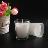 Hand Made Coconut Wax Filled Pillar Crystal Glass Holder Candle, Fragrance of Rose and Sandalwood