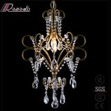 American Crystal Metal Curved Arm Pendant Light for Corridor