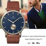 Timesea Brand Wrist Watch Leather Strap Quartz Mens Watch 72248