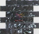 Black Shining Powder Backed Crystal Brick Mosaic Tile (CFC283)