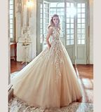 Hot Sale Lace Champagne Wedding Dress Bridal Gown