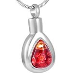 Murano Crystal Inlay Waterdrop Memorial Urn Cremation Pendant for Ash