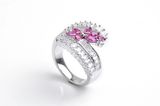 Fashion 925 Sterling Silver Ring with Channel and Prong Setting
