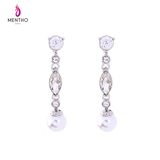 New Cheap Elegant Simple Super Flash Crystal Studded Women's Earrings Pearl Pendant Jewelry