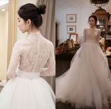 Cheap Real Pearls High Quality Bridal Gown Wedding Dress