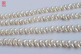 6-7mm AAA Rice Freshwater Pearl Strands, Wheat Design, White