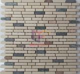Strip Beige Marble Made Mosaic Tiles (CFS948)