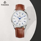 Men's Sapphire Analog Leather Strap Watch 72659