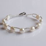 100% Real Freshwater Pearl Bracelet Jewelry (EB1508-1)
