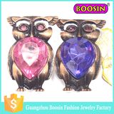 China Wholesale Fancy Vintage Antique Copper Crystal Animal Owl Brooch