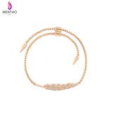 New Elegant Retro Personal Inlaid Rhinestone Alloy Rivet Bracelet Leaf Shape Jewelry