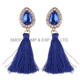 Fashion Rhinestone Zircon Alloy Fringe Big Tassels Earrings Jewelry Gift