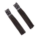 Fashion Designs Rhinestone Metal Tassels Beaded Zircon Earring Women Jewelry