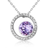 Fashion Imitation White Gold Round Pendant Jewelry Necklace