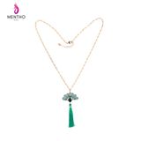 Fashion Retro Ethnic Long Chain Women's Sweater's Necklace Drip Peacock Shaped Tassel Pendant
