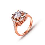 Cheap Crystal Stainless Steel Gold-Plated Ring