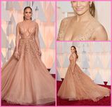 Customized Ellie Saab Celebrity Prom Gowns Crystals Vestidos Beading Evening Dress Hy2015